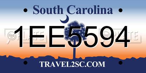 1EE5594 South Carolina License Plate