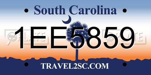 1EE5859 South Carolina License Plate