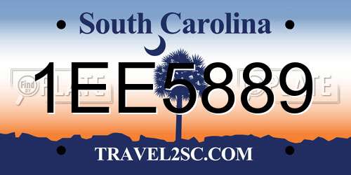 1EE5889 South Carolina License Plate