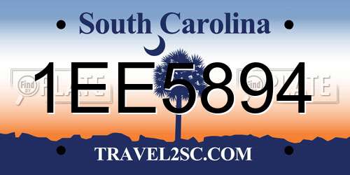 1EE5894 South Carolina License Plate