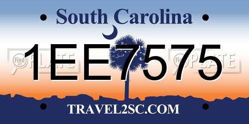 1EE7575 South Carolina License Plate