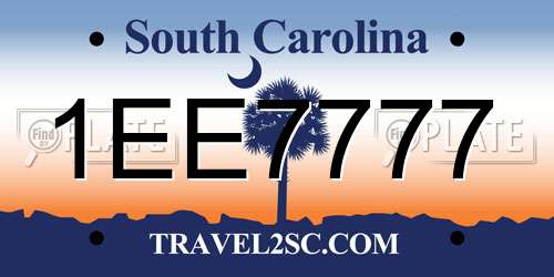 1EE7777 South Carolina License Plate