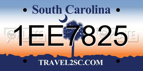 1EE7825 South Carolina License Plate