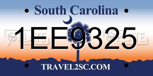 1EE9325 South Carolina License Plate