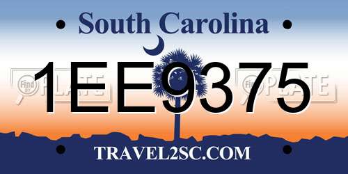 1EE9375 South Carolina License Plate