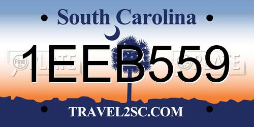 1EEB559 South Carolina License Plate