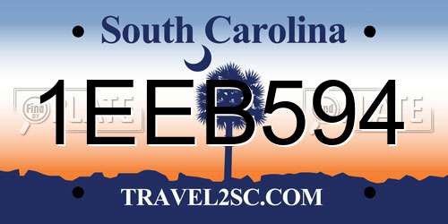 1EEB594 South Carolina License Plate