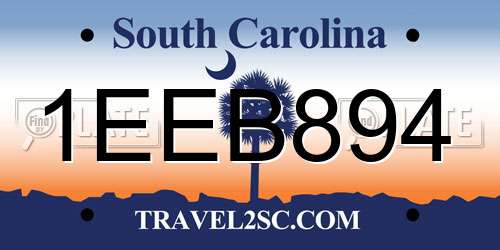 1EEB894 South Carolina License Plate