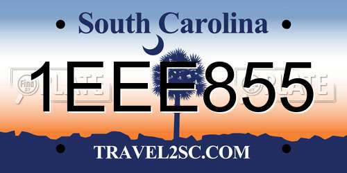 1EEE855 South Carolina License Plate