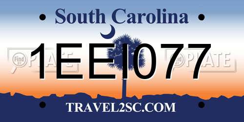 1EEI077 South Carolina License Plate