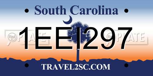 1EEI297 South Carolina License Plate