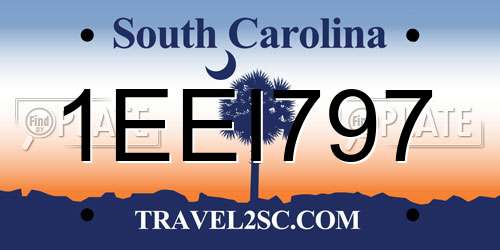 1EEI797 South Carolina License Plate