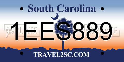 1EES889 South Carolina License Plate