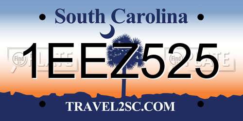 1EEZ525 South Carolina License Plate
