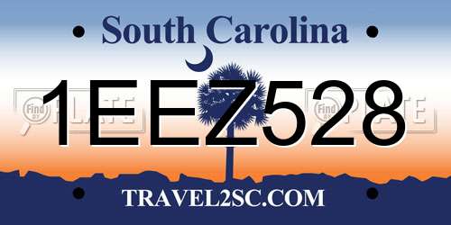1EEZ528 South Carolina License Plate