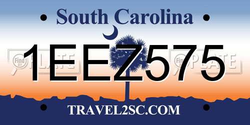 1EEZ575 South Carolina License Plate