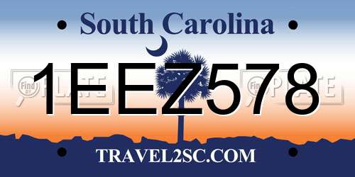 1EEZ578 South Carolina License Plate