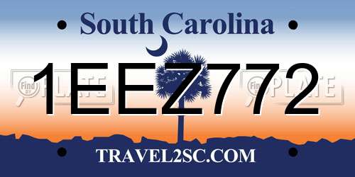 1EEZ772 South Carolina License Plate