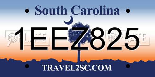 1EEZ825 South Carolina License Plate