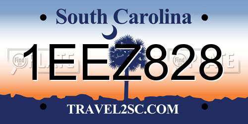1EEZ828 South Carolina License Plate