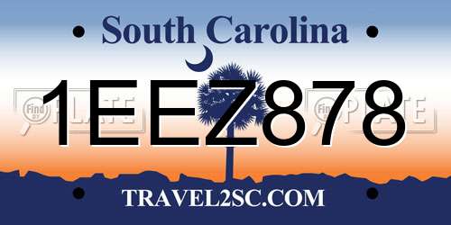 1EEZ878 South Carolina License Plate
