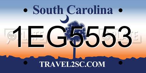 1EG5553 South Carolina License Plate