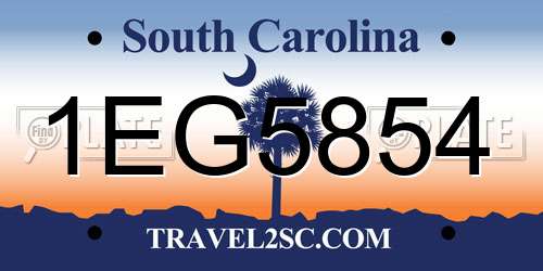 1EG5854 South Carolina License Plate