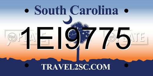 1EI9775 South Carolina License Plate
