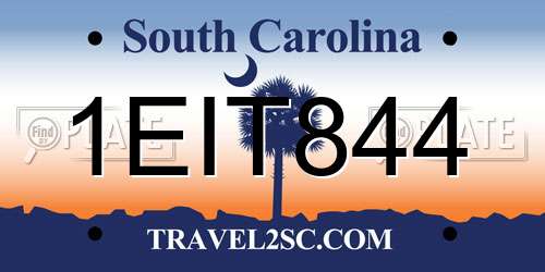 1EIT844 South Carolina License Plate