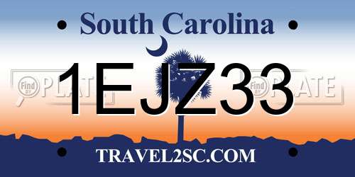1EJZ33 South Carolina License Plate