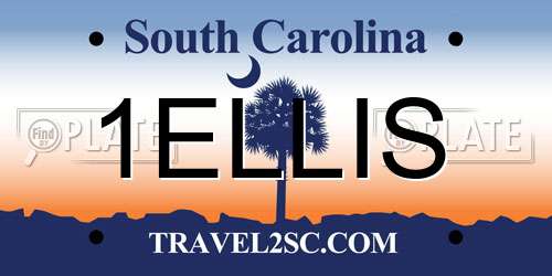 1ELLIS South Carolina License Plate