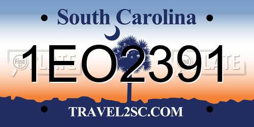 1EO2391 South Carolina License Plate