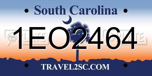 1EO2464 South Carolina License Plate