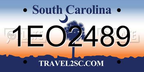 1EO2489 South Carolina License Plate