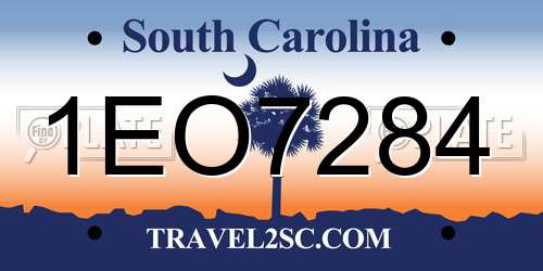 1EO7284 South Carolina License Plate