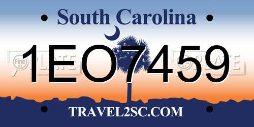 1EO7459 South Carolina License Plate