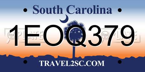 1EOQ379 South Carolina License Plate