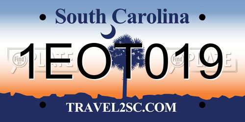 1EOT019 South Carolina License Plate