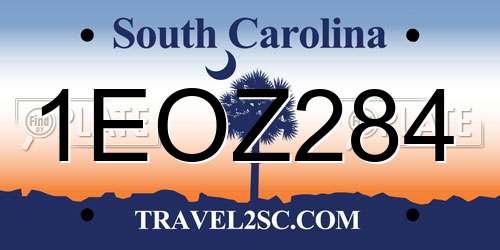 1EOZ284 South Carolina License Plate