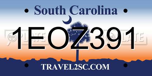 1EOZ391 South Carolina License Plate