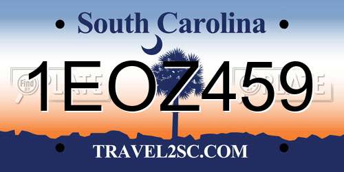 1EOZ459 South Carolina License Plate