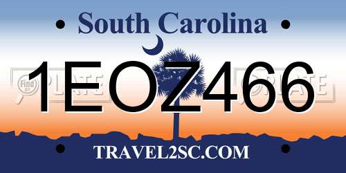 1EOZ466 South Carolina License Plate