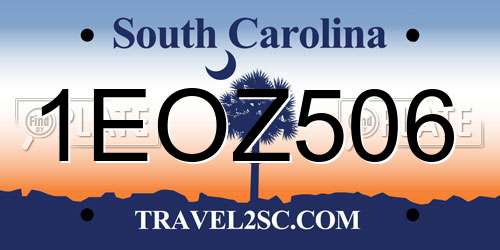 1EOZ506 South Carolina License Plate