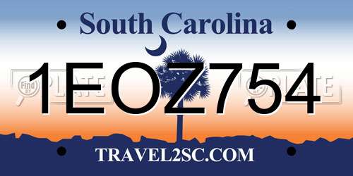 1EOZ754 South Carolina License Plate