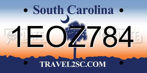 1EOZ784 South Carolina License Plate