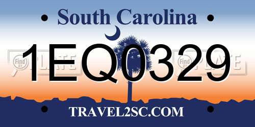 1EQ0329 South Carolina License Plate