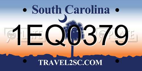1EQ0379 South Carolina License Plate