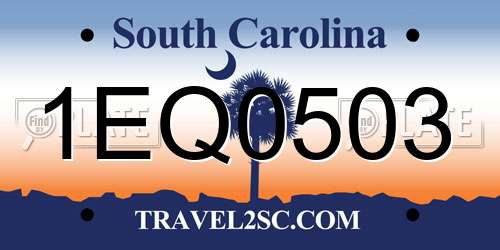1EQ0503 South Carolina License Plate