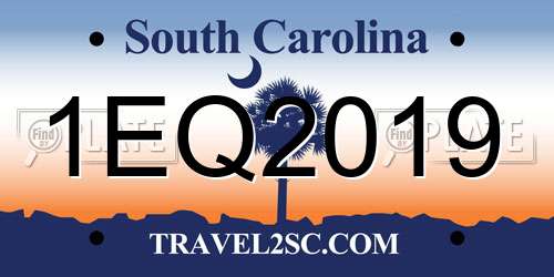 1EQ2019 South Carolina License Plate