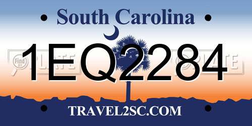 1EQ2284 South Carolina License Plate